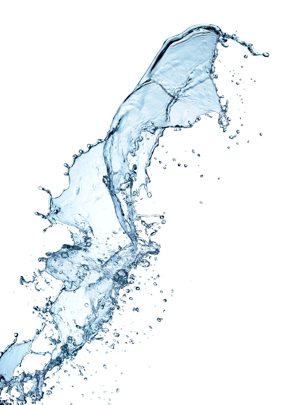 Clear water splash on white, evoking hydration and recovery infusion therapy